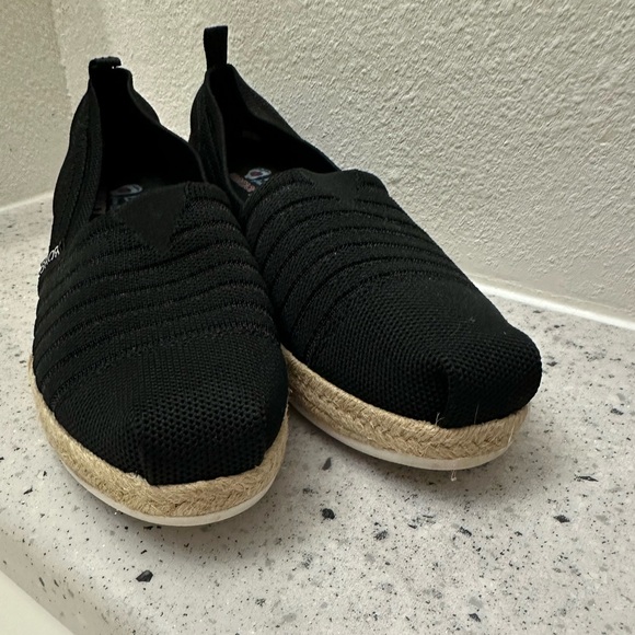 BOBS by Sketchers Black burnout flexpadrille luxe size 7  memory foam - Picture 4 of 5